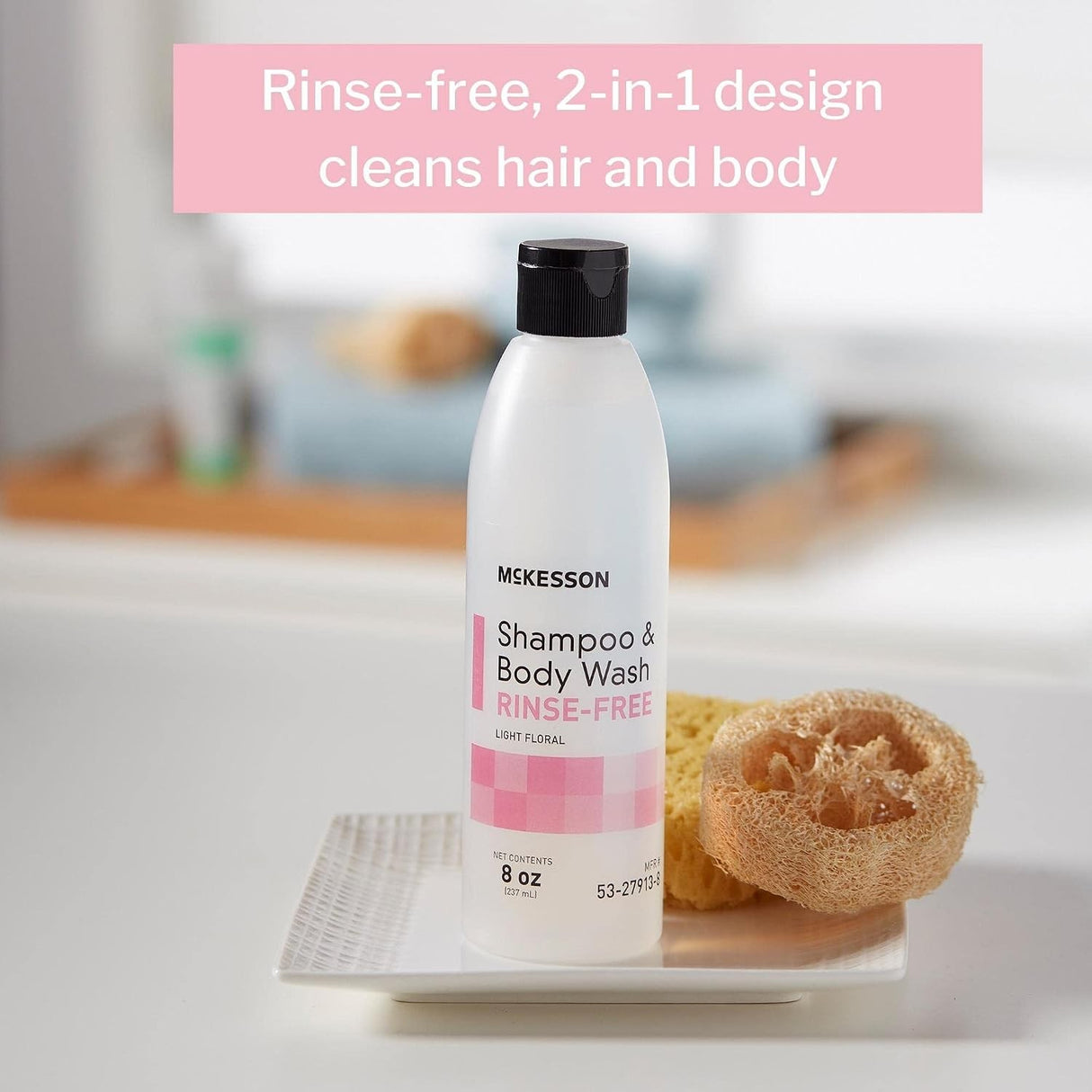 McKesson Shampoo & Body Wash, Rinse-Free, Light Floral, 8 oz