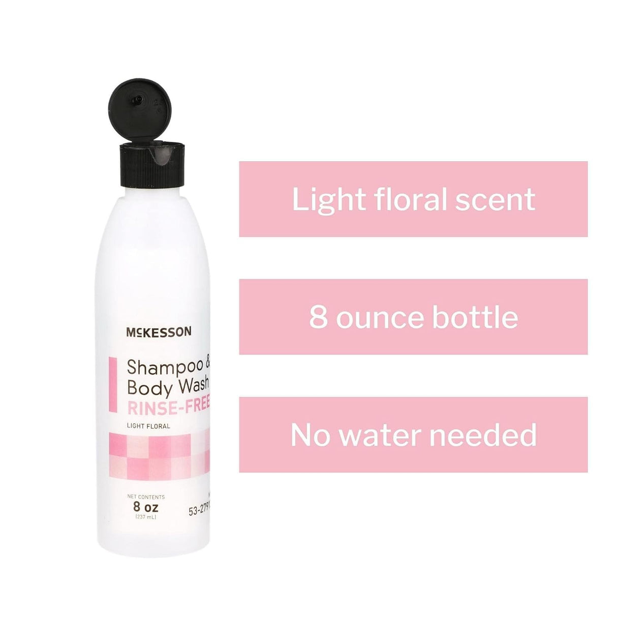 McKesson Shampoo & Body Wash, Rinse-Free, Light Floral, 8 oz