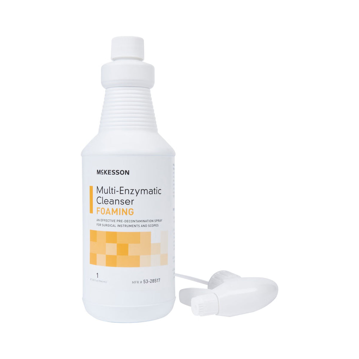 McKesson Multi-Enzymatic Instrument Detergent, Foam RTU, 1 Quart Bottle, Fresh Rain Scent - 53-28517 - LL Medico