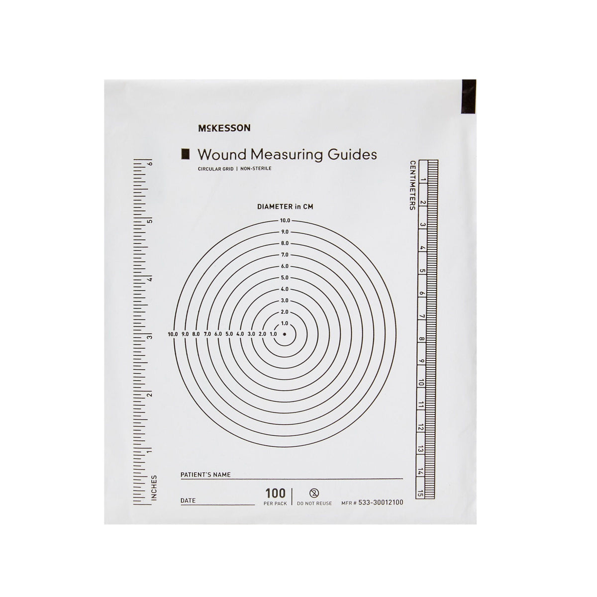 McKesson Wound Measuring Guide Circular Grid, Non-Sterile - 533-30012100 - LL Medico