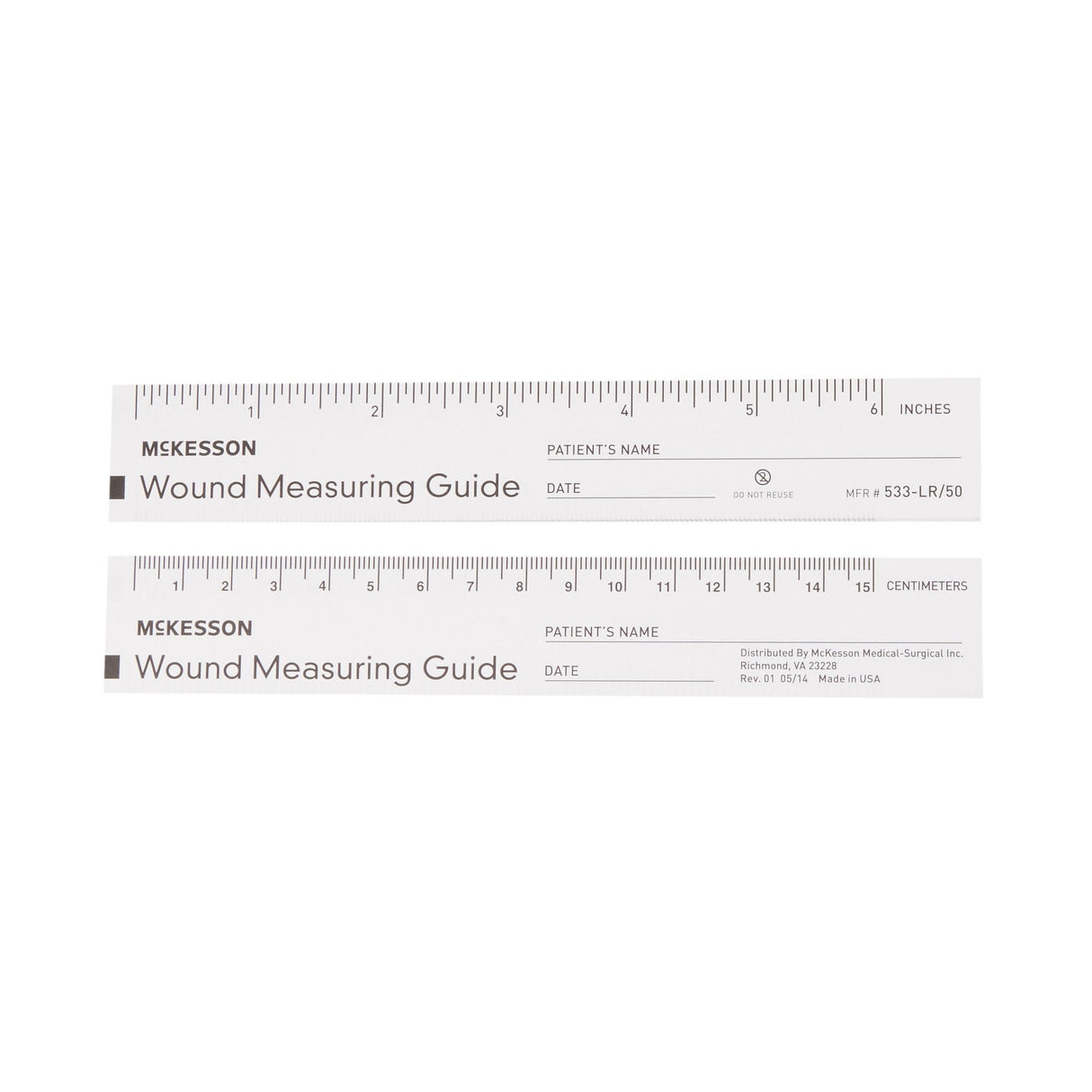 McKesson Wound Measuring Guide Paper Non-Sterile, 6" - 533-LR/50 - LL Medico