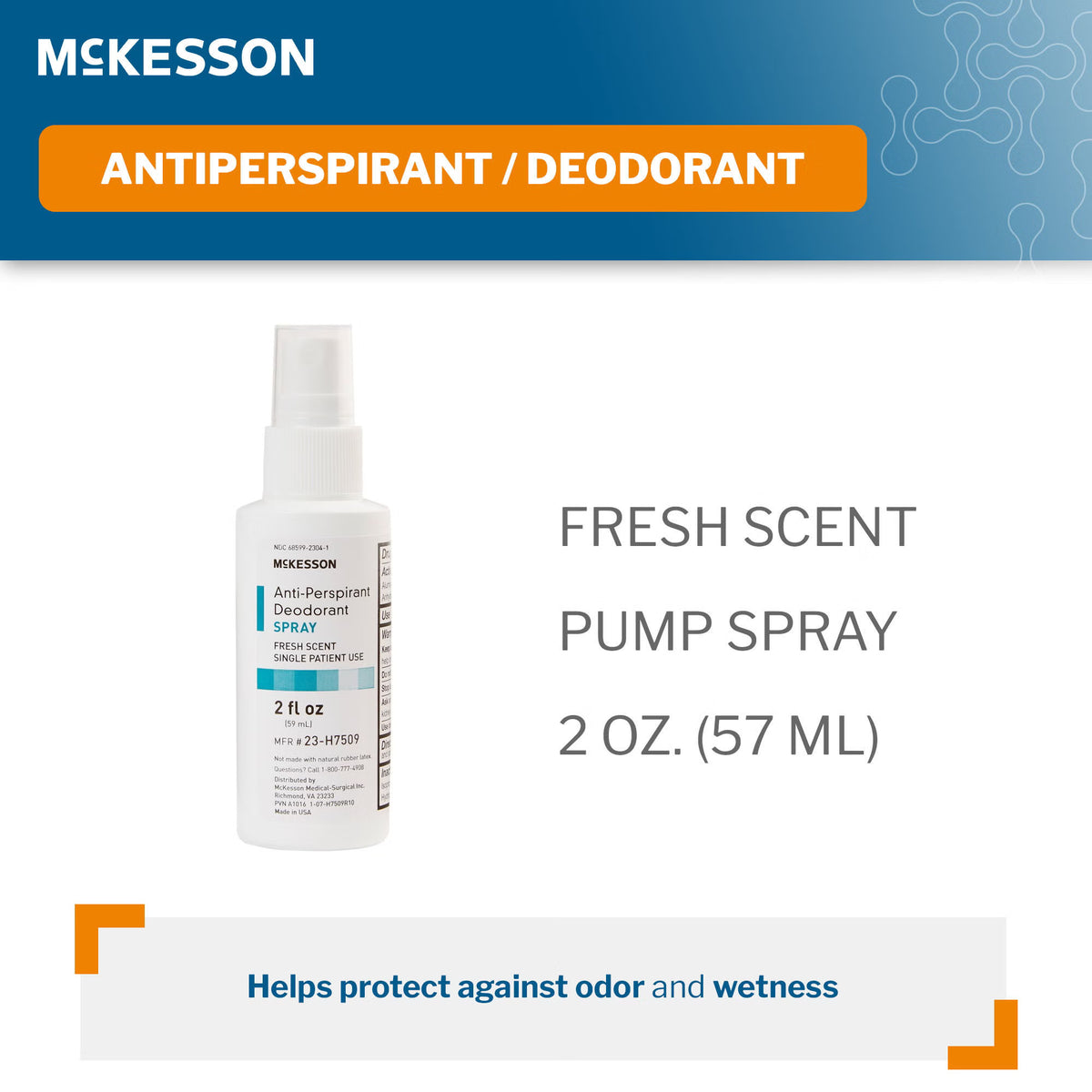 McKesson Anti-Perspirant Deodorant Spray, Fresh Scent - 23-H7509 - LL Medico