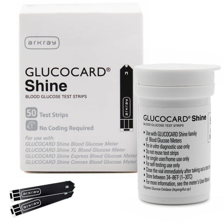 Arkray Glucocard Shine Blood Glucose Test Strips, 50 Count