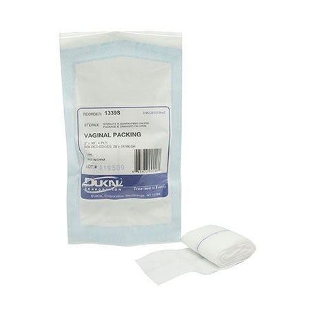 Dukal Vaginal Packing Sterile Cotton, 2" x 36", Case of 100
