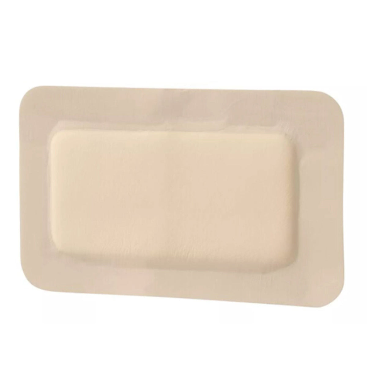 Kendall Border Foam Gentle Adhesion, Bordered Foam Dressing, 3.5" x 5.5", Silicone Adhesive, Film Backing, Tan, Foam, Rectangle, Sterile - 55546BG-Single - LL Medico