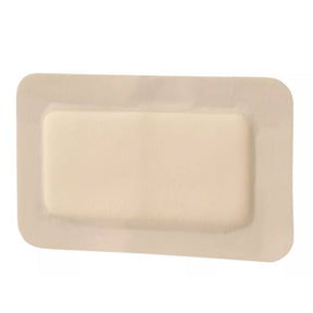 Kendall Border Foam Gentle Adhesion, Bordered Foam Dressing, 3.5" x 5.5", Silicone Adhesive, Film Backing, Tan, Foam, Rectangle, Sterile - 55546BG-Single - LL Medico