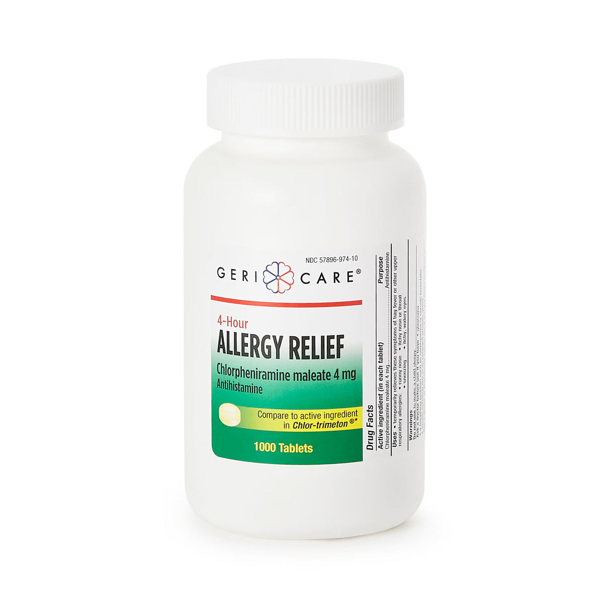 Health Star Chlorpheniramine Maleate Allergy Relief, 4 mg, Tablet - 1,000 count - LL Medico