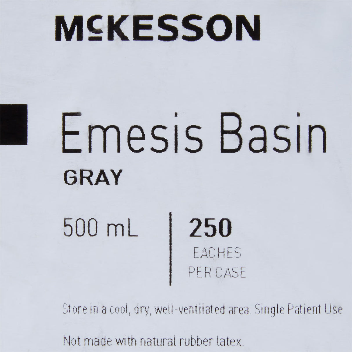Emesis Basin McKesson Graphite 16 Oz. Plastic Single Patient Use