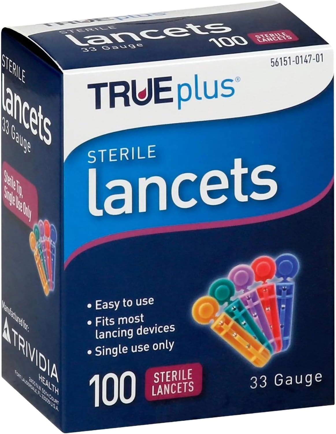 Trividia Health TRUEplus Sterile Lancets, 33 Gauge