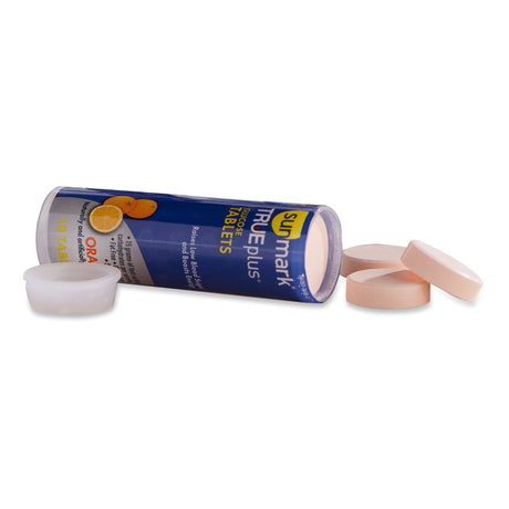 sunmark TRUEplus Orange Glucose Supplement, Chewable Tablet, 4 g, Dextrose