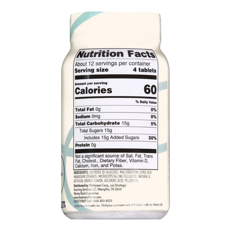 Foster & Thrive TRUEplus Glucose Chewable Tablets, Orange, 4 g