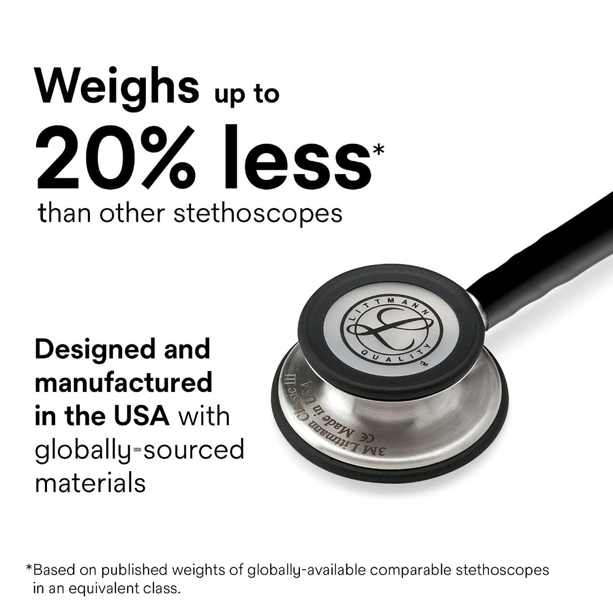 3M Littmann Classic III Stethoscope, Black, 27"