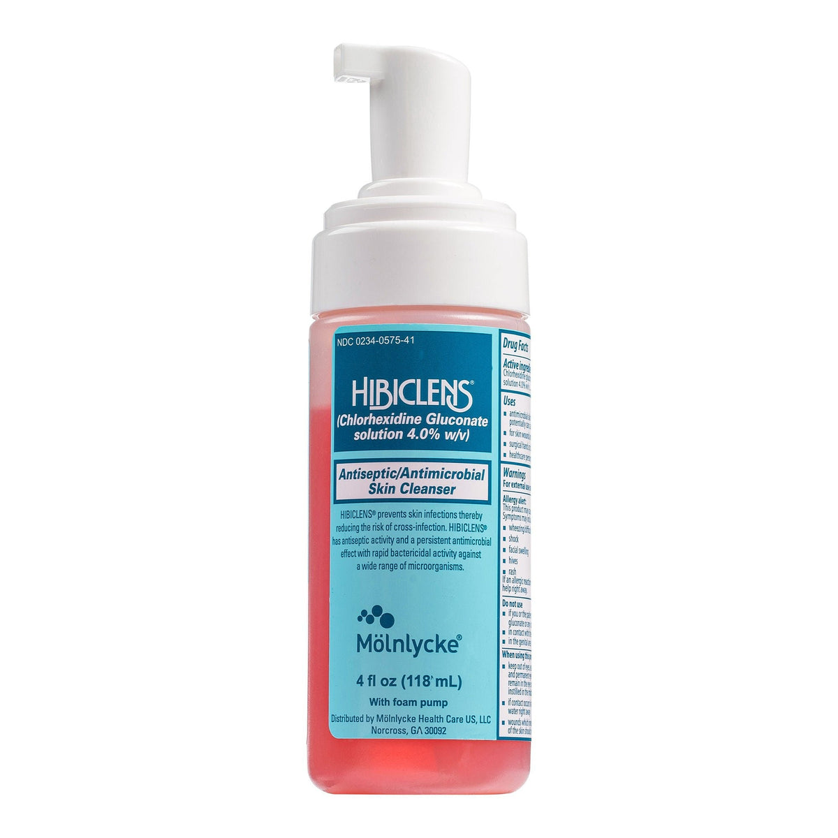 Hibiclens Antiseptic Antimicrobial Skin Cleanser, Liquid, 4 oz. Pump Bottle, 4% CHG Chlorhexidine Gluconate, Nonsterile - 57541-Single - LL Medico