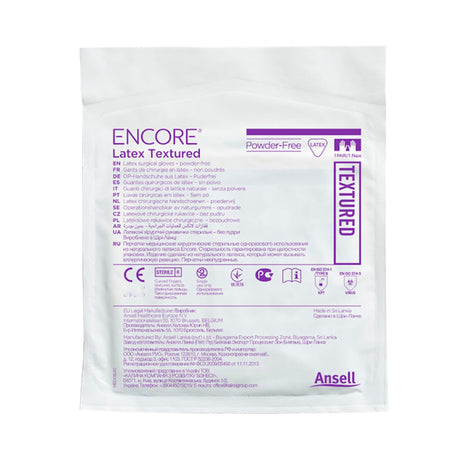 Ansell Encore Acclaim Latex Surgical Gloves, Powder-Free, Sterile