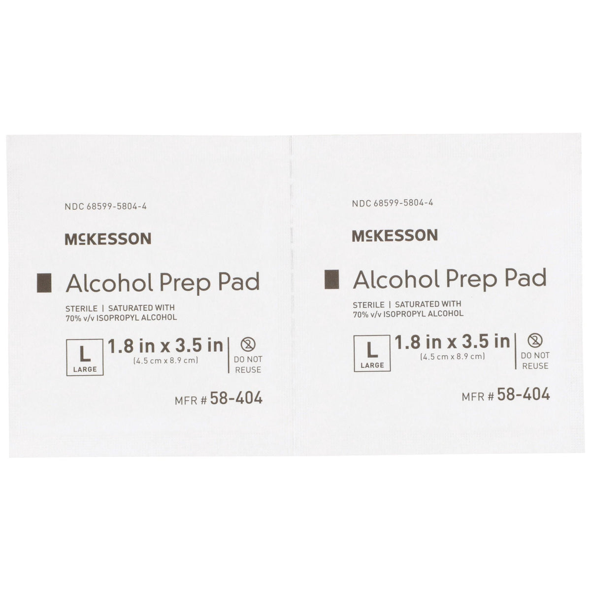 McKesson Alcohol Prep Pads, Large, Sterile, 1.8" x 3.5"