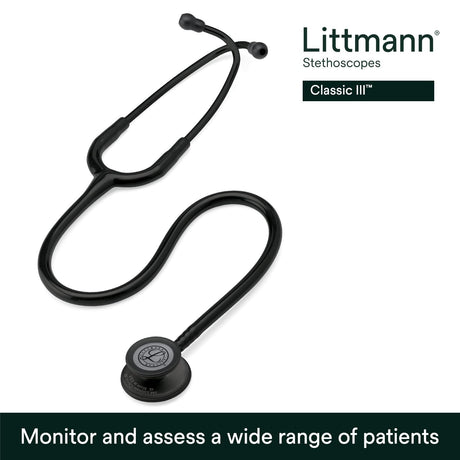 3M Littmann Classic III Monitoring Stethoscope, Black Edition, 27" Tube