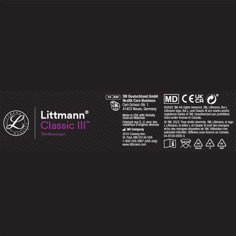 3M Littmann Classic III Monitoring Stethoscope, Black Edition, 27" Tube