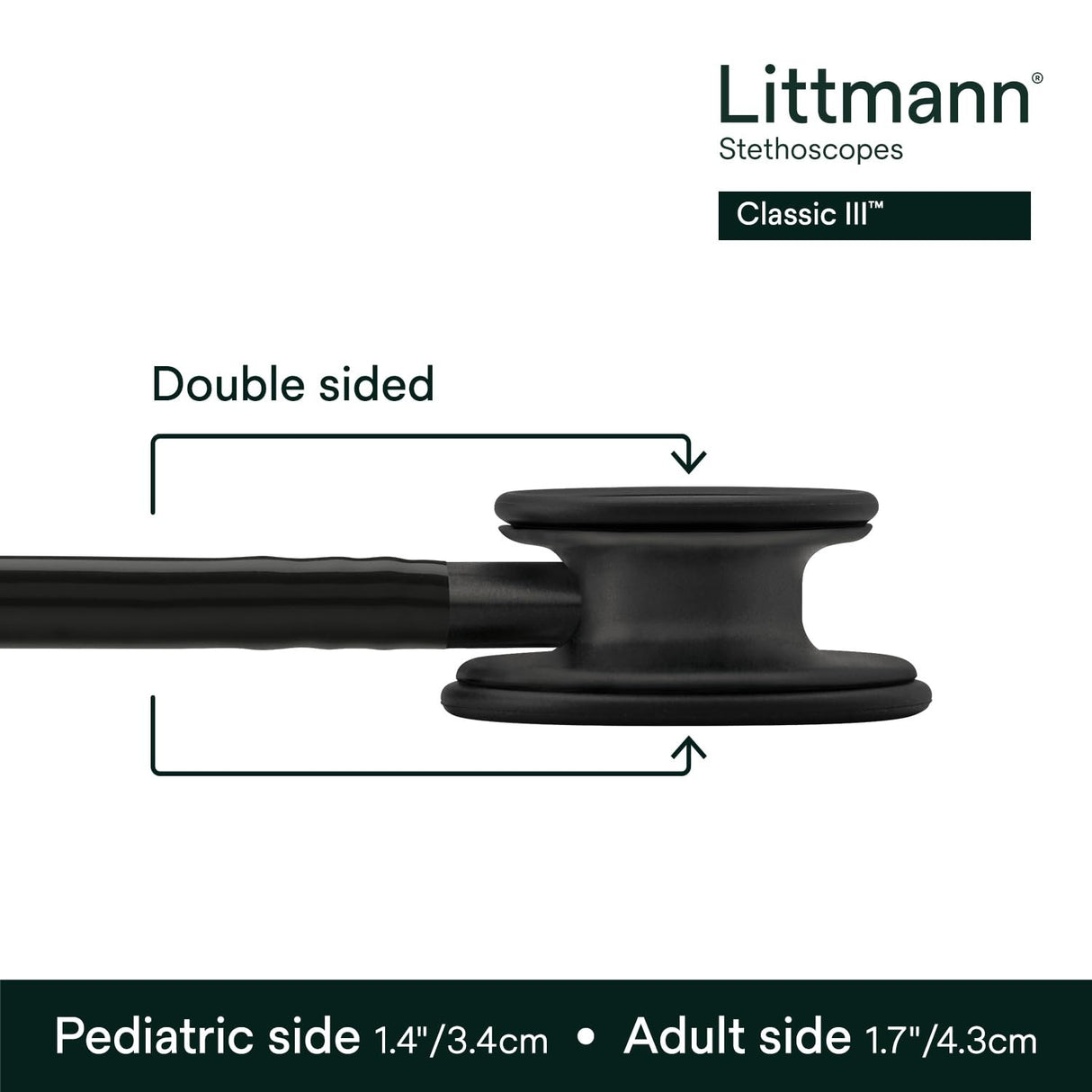 3M Littmann Classic III Monitoring Stethoscope, Black Edition, 27" Tube