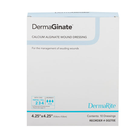DermaRite DermaGinate Calcium Alginate Dressing, Square — 4.25" x 4.25"