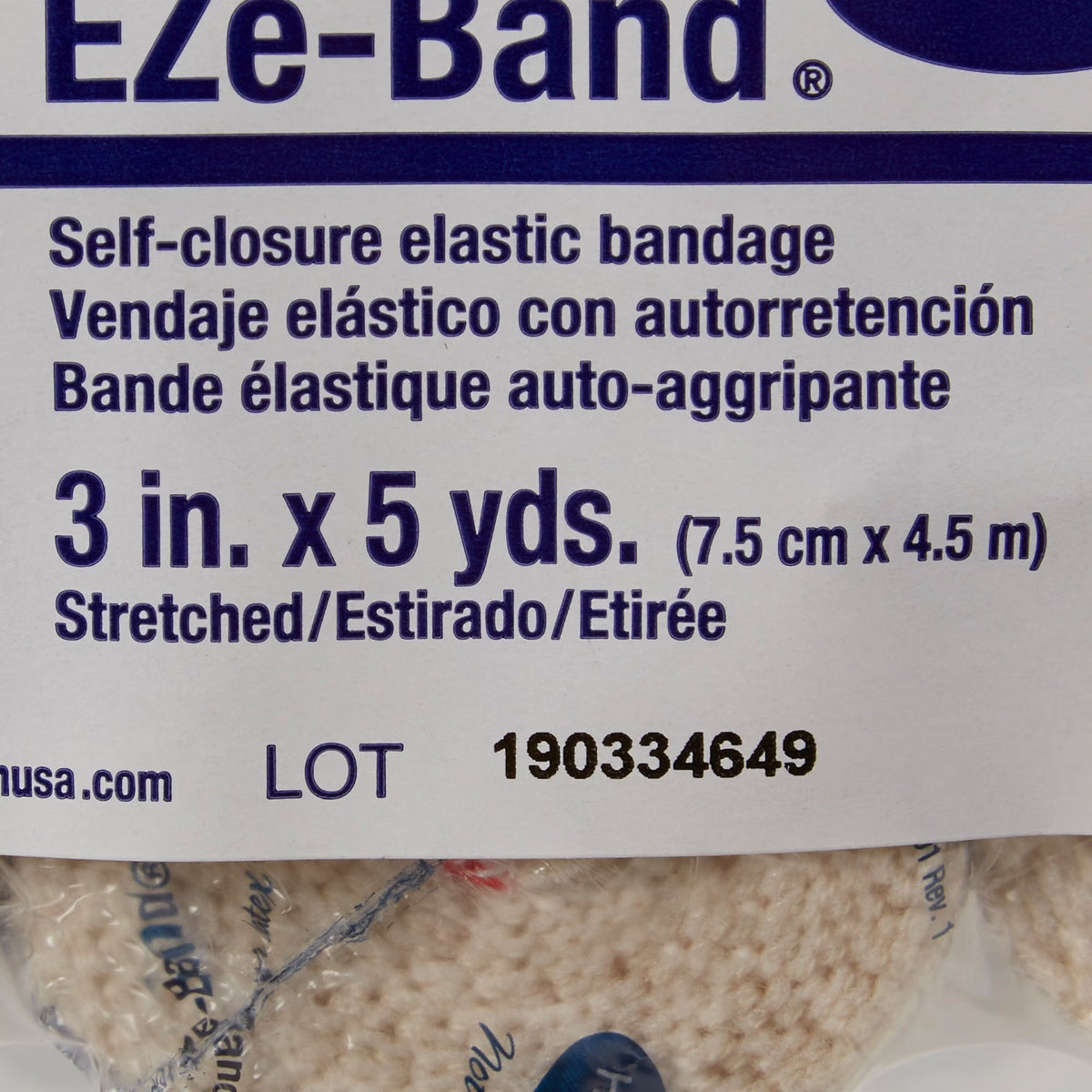 EZe-Band LF Elastic Bandage, Double Hook and Loop Closure, Tan, Elastic, Non-Sterile, Standard Compression - LL Medico