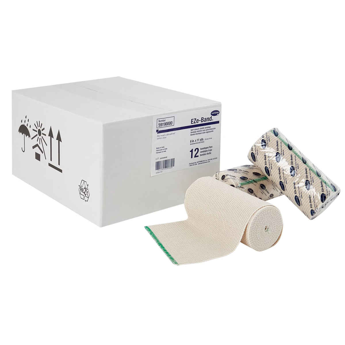 EZe-Band LF Elastic Bandage, Double Hook and Loop Closure, Tan, Elastic, NonSterile - LL Medico