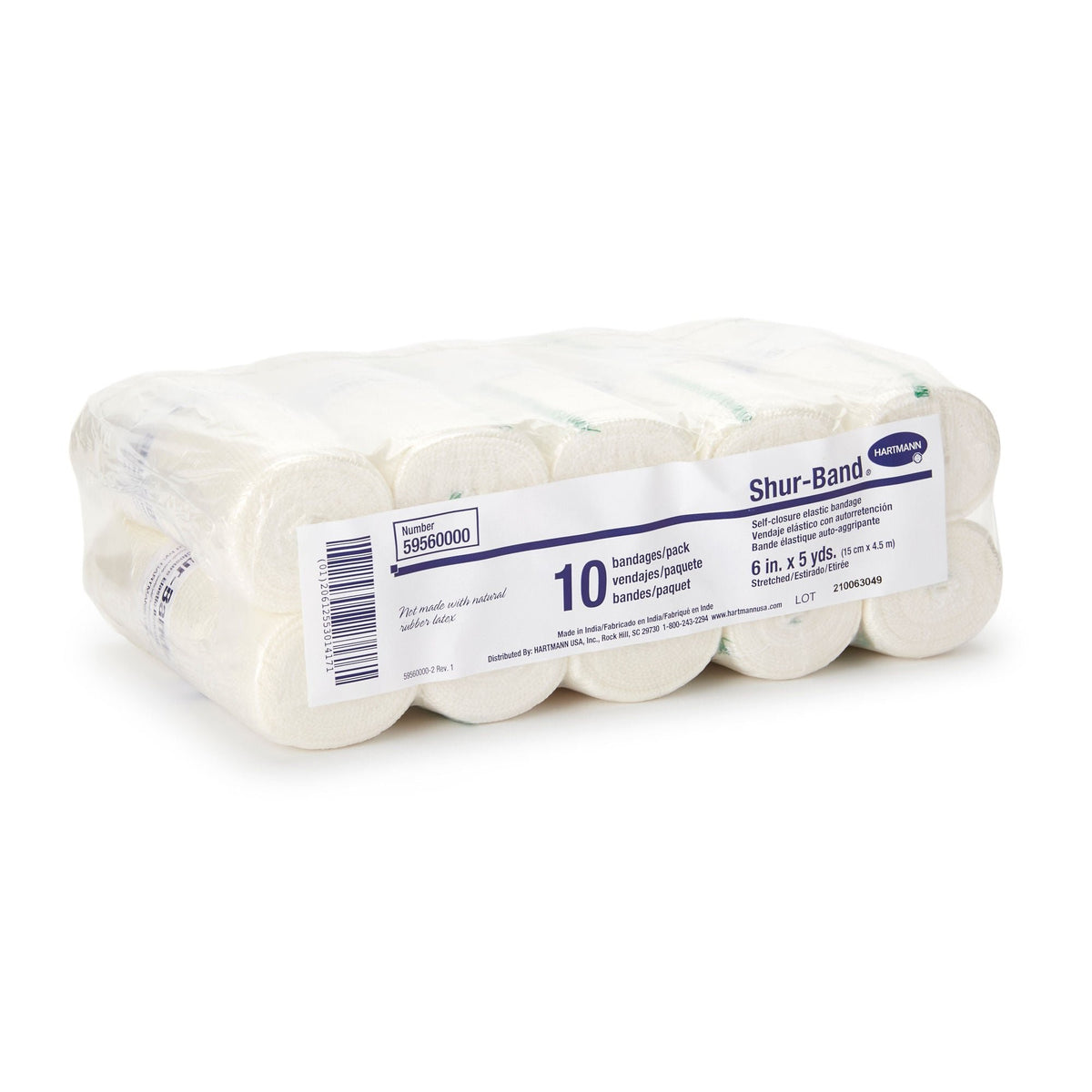 Shur-Band LF, Elastic Bandage, Single Hook and Loop Closure, Natural, Nonsterile, Standard Compression, 5 Yard Length - LL Medico