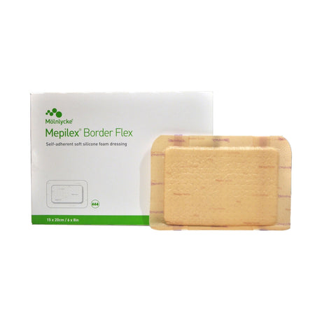 Molnlycke Mepilex Border Flex Adhesive with Border Foam Dressing, 6 x 8 Inch