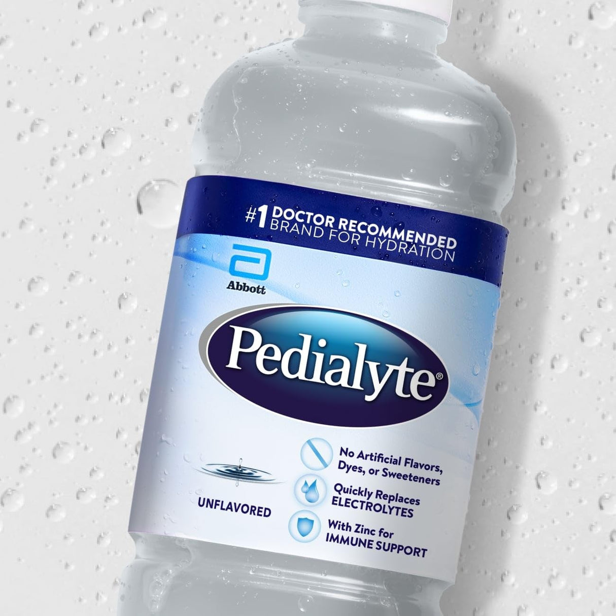 Pedialyte Oral Electrolyte Solution, Unflavored, 2 oz
