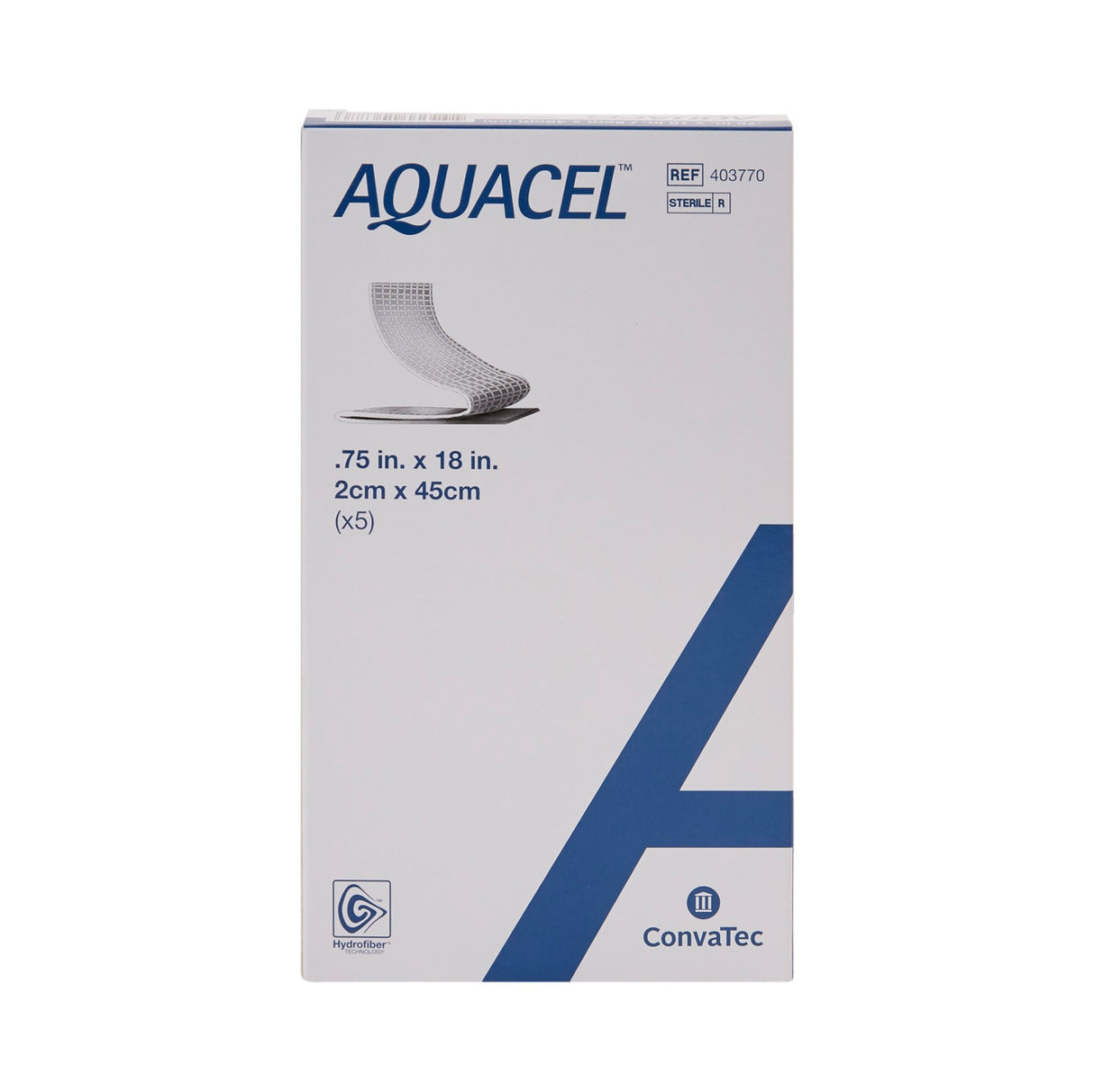 Aquacel Ribbon Hydrofiber Gelling Fiber Wound Dressing, ¾ x 18 Inch