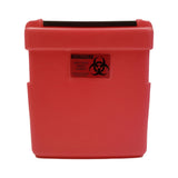 Nesar Systems Replacement Radioactive Sharps Container, 1 gal., Horizontal Entry, Red Base, Polypropylene, Non-Sterile, 8.5 x 4 x 9" - 600R - LL Medico