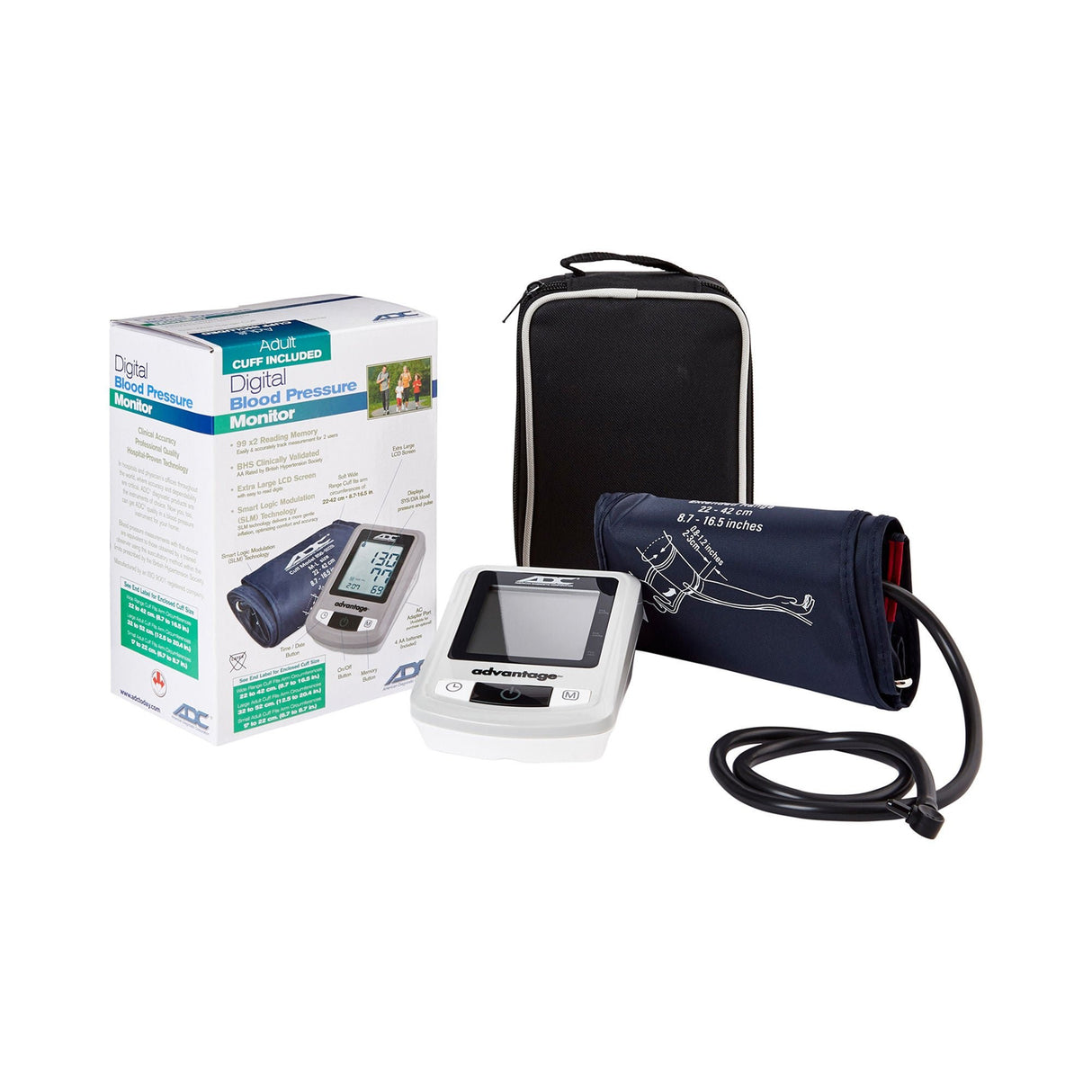 ADC Advantage Automatic Digital Blood Pressure Monitor, Wide Range Arm Cuff, 22-42 cm
