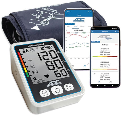 ADC Advantage Connect Digital Blood Pressure Monitor, Wide Range Arm Cuff, 22-42 cm