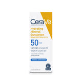 CeraVe Hydrating Mineral Sunscreen Face SPF 50 Lotion, Unscented, 2.5 oz