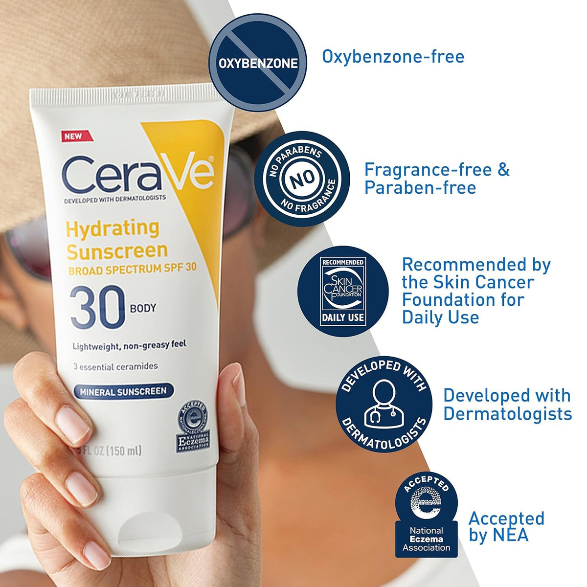 CeraVe Hydrating Sunscreen Body Lotion SPF 30, 5 fl oz