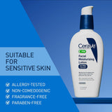 CeraVe Facial Moisturizing Lotion PM, Ultra Lightweight, Unscented, 3 fl oz