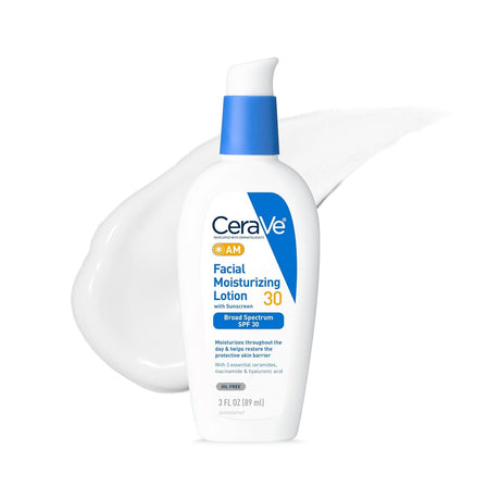 CeraVe AM Facial Moisturizing Lotion with Sunscreen SPF 30, Unscented, 3 fl oz