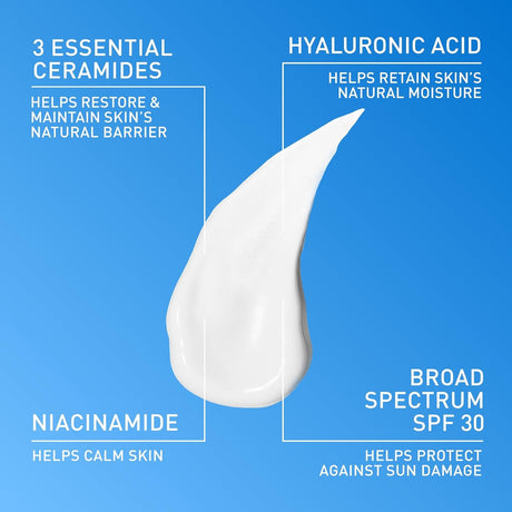 CeraVe AM Facial Moisturizing Lotion with Sunscreen SPF 30, Unscented, 3 fl oz