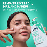 CeraVe Foaming Facial Cleanser for Normal to Oily Skin, Unscented, 16 Fl Oz