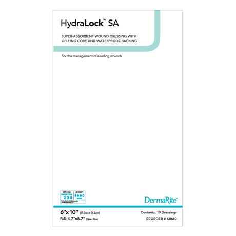 Dermarite HydraLock Super Absorbent Dressing, 6 x 10 Inch