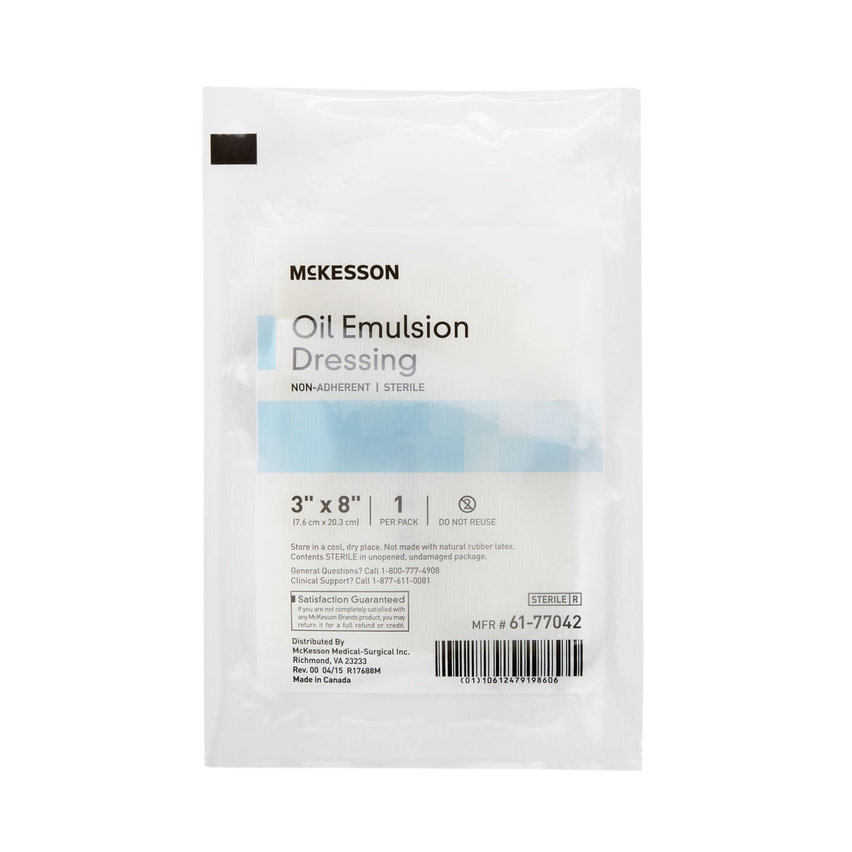 McKesson Oil Emulsion Impregnated Dressing, 3 x 8 Inch
