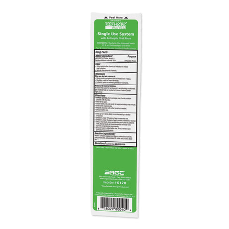 Toothette Plus Antiseptic Oral Swab System with Oral Rinse, Foam Tip