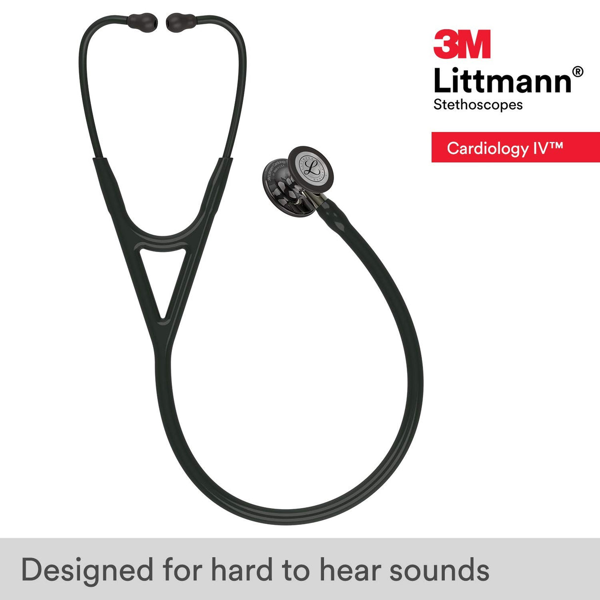 3M Littmann Cardiology IV Diagnostic Stethoscope, Black, 27" Tube