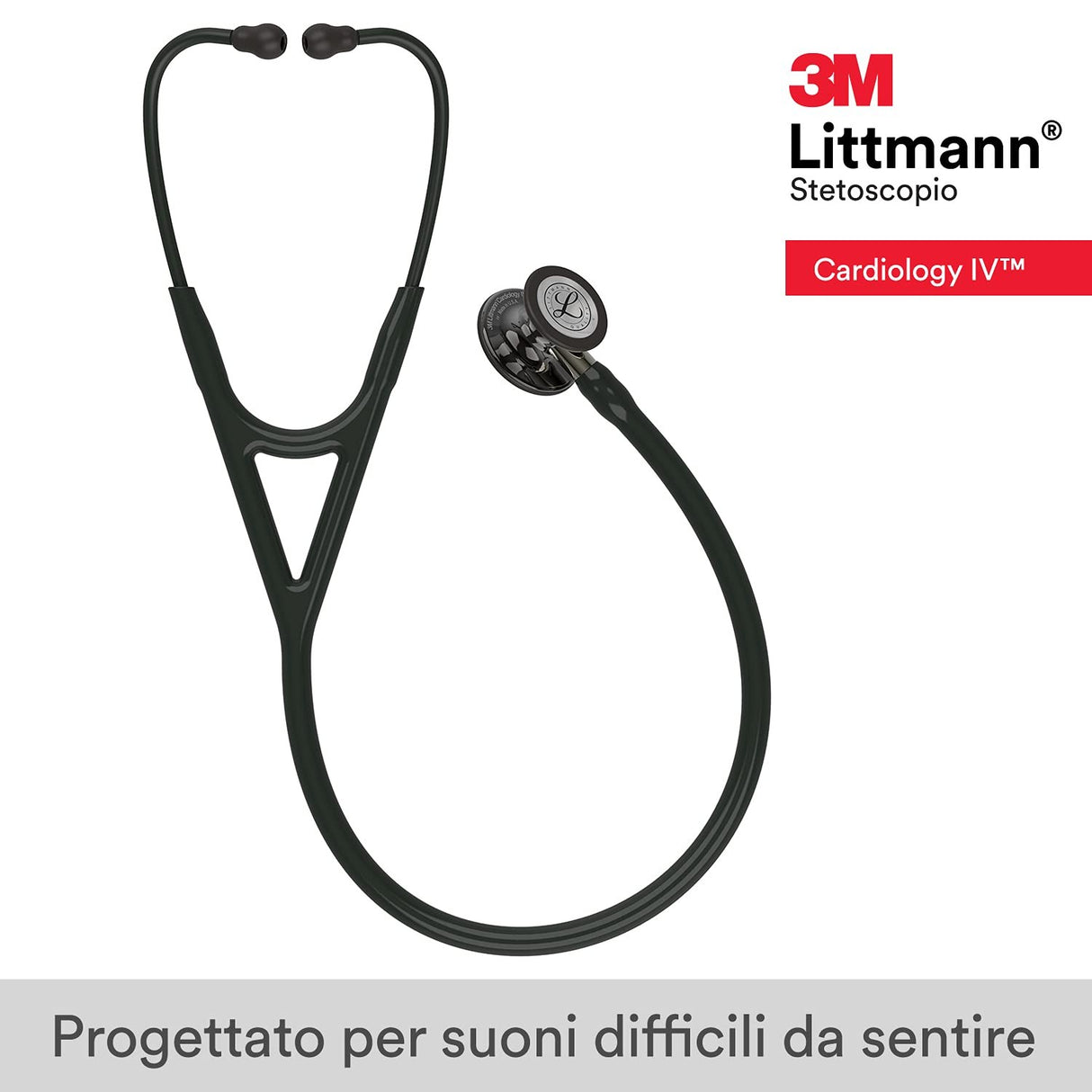 3M Littmann Cardiology IV Diagnostic Stethoscope, Black, 27" Tube