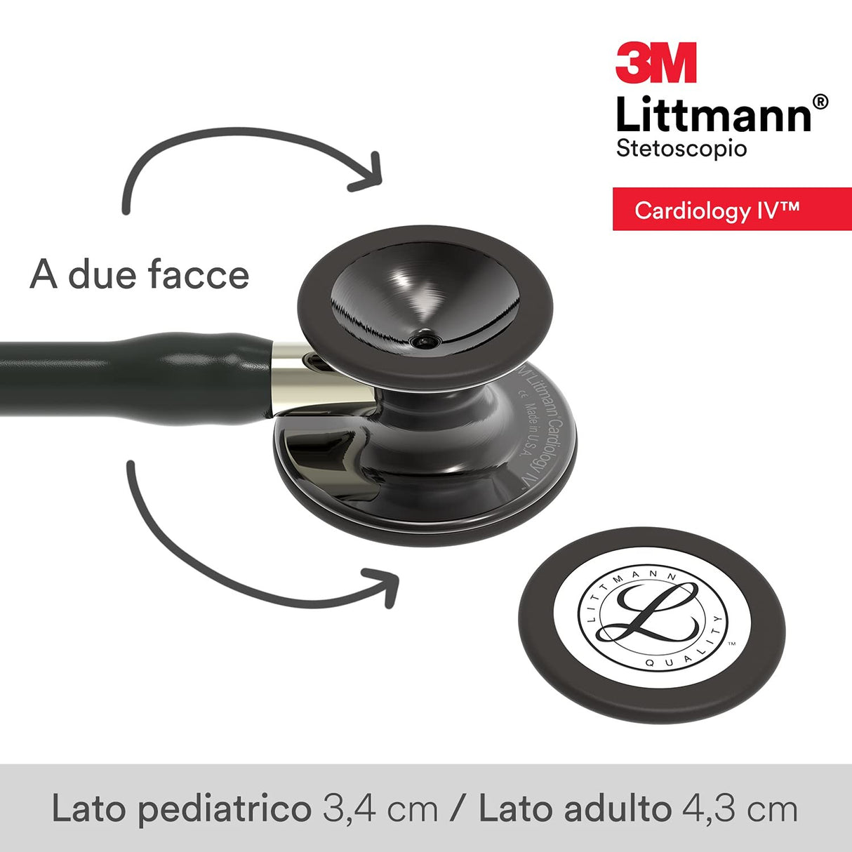 3M Littmann Cardiology IV Diagnostic Stethoscope, Black, 27" Tube