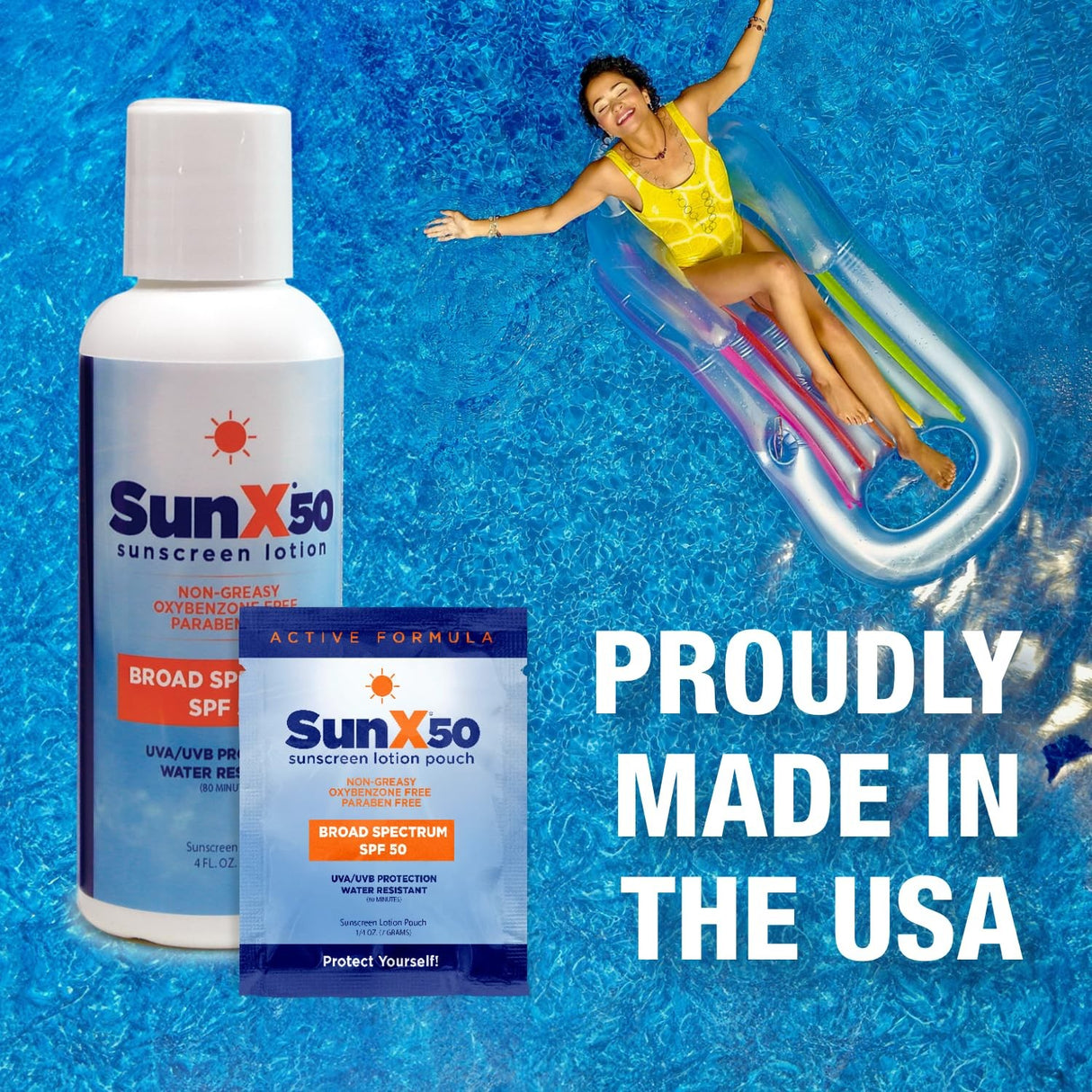 SunX50 Sunscreen Lotion Pouch, Broad Spectrum SPF 50, 1/4 oz (7g)