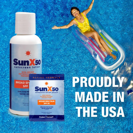 SunX50 Sunscreen Lotion Pouch, Broad Spectrum SPF 50, 1/4 oz (7g)