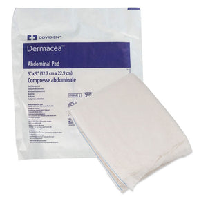 Dermacea Abdominal Pad, 5 x 9", White, Nonwoven Fluff, Nonsterile - 6196D-Single - LL Medico