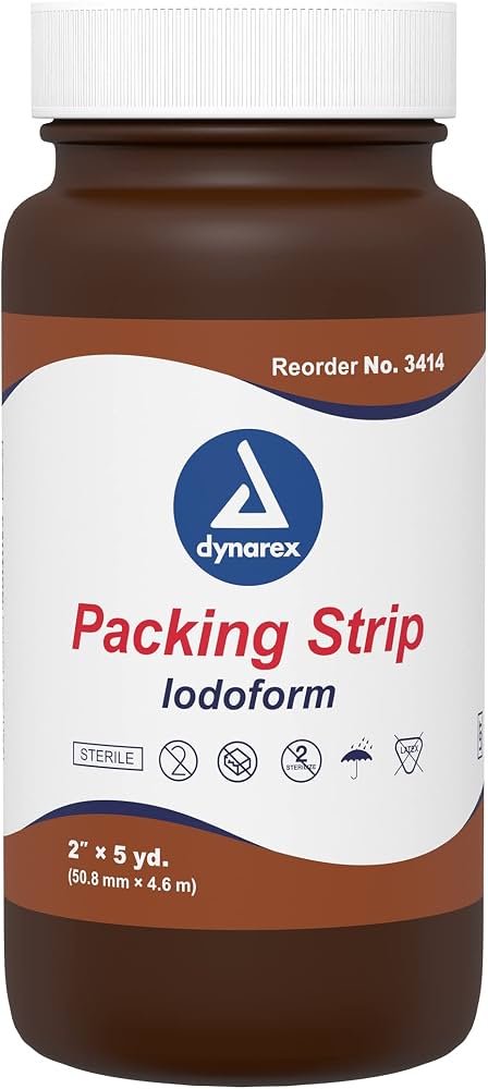 dynarex Iodoform Wound Packing Strip, 1/4 inch x 5 yard