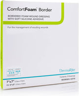 ComfortFoam Border Foam Wound Dressing with Soft Silicone Adhesive, 5 x 12.8 cm