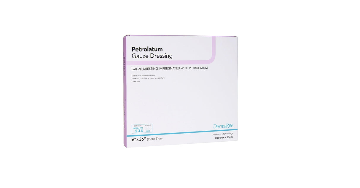 DermaRite Petrolatum Impregnated Dressing, 6 x 36 Inch